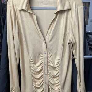 INC Gold Blouse Size M